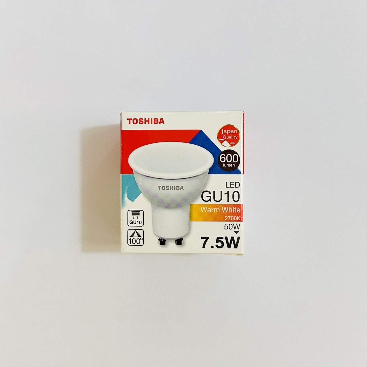 LED TOSHIBA 7.5W WARMWHITE GU10 220V AC
