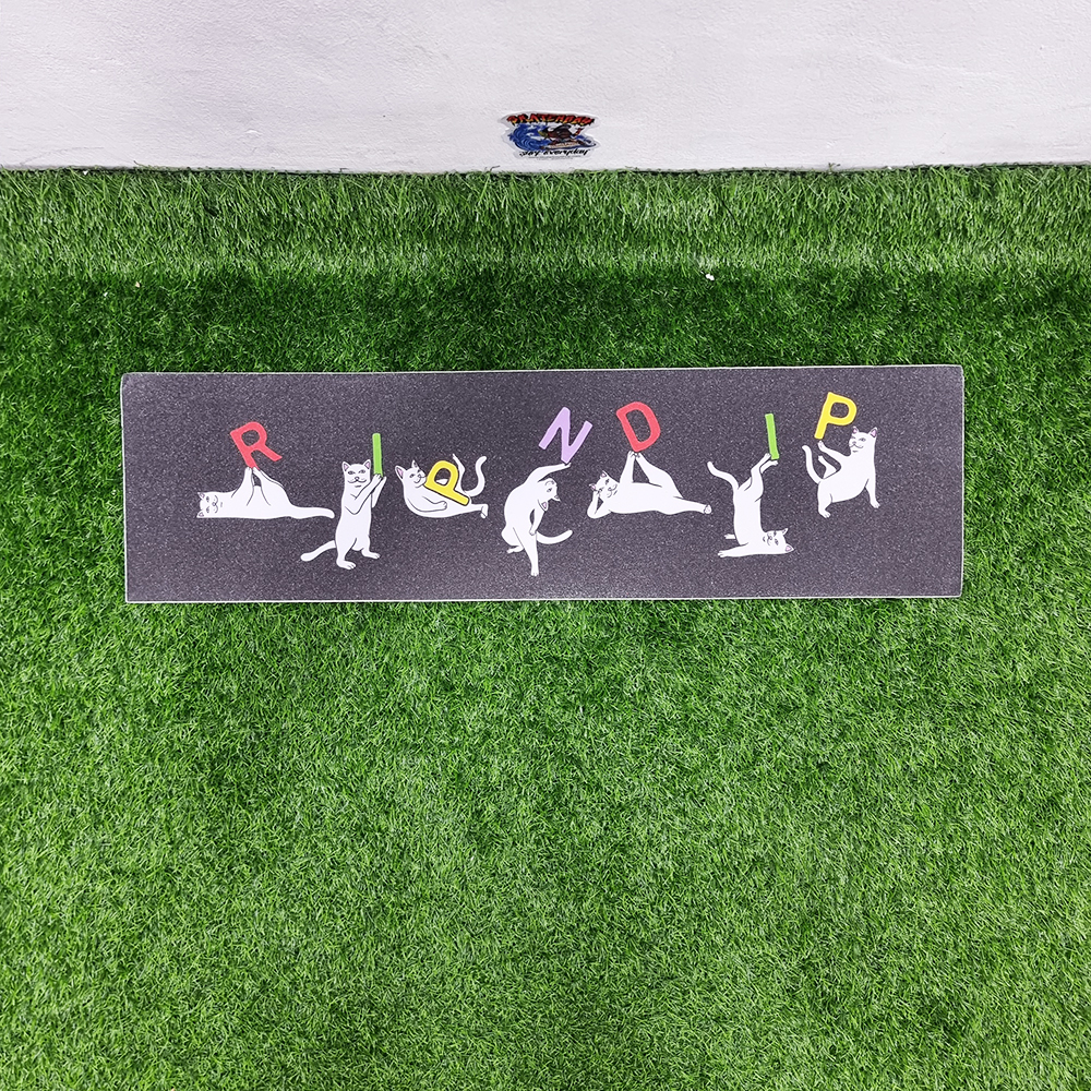 [0304] สติ๊กเกอร์กระดาษทราย ลายแมวในท่าต่างๆ ขนาด 83x24cm street skateboard Grip tape