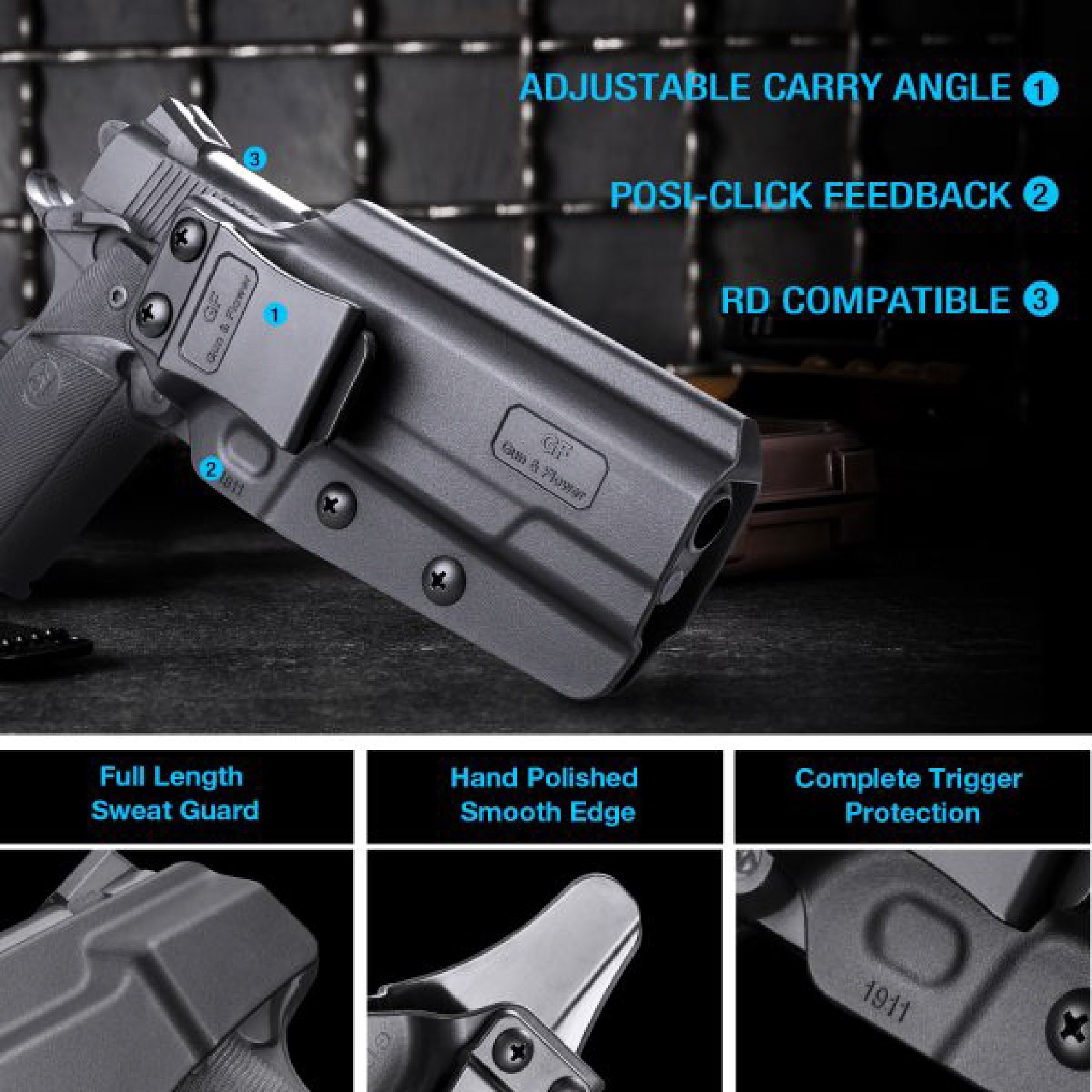 ซองปืนพกใน Polymer 1911 5” ( Gun Flower ) (K0300)