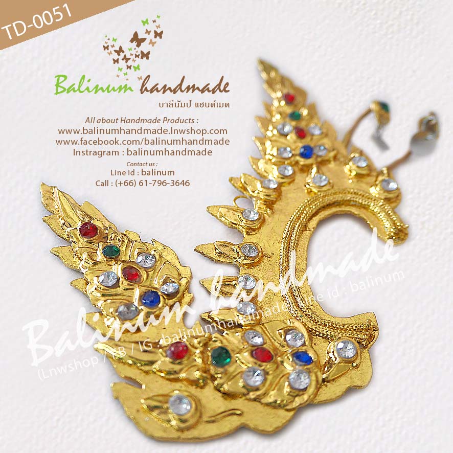 (สำหรับเด็กเท่านั้น) เครื่องประดับหู (จรหู, จอนหู) หุ้มทองคำแท้ 100% งานแฮนด์เมด ประดับพลอยสี ทอง (Gold)