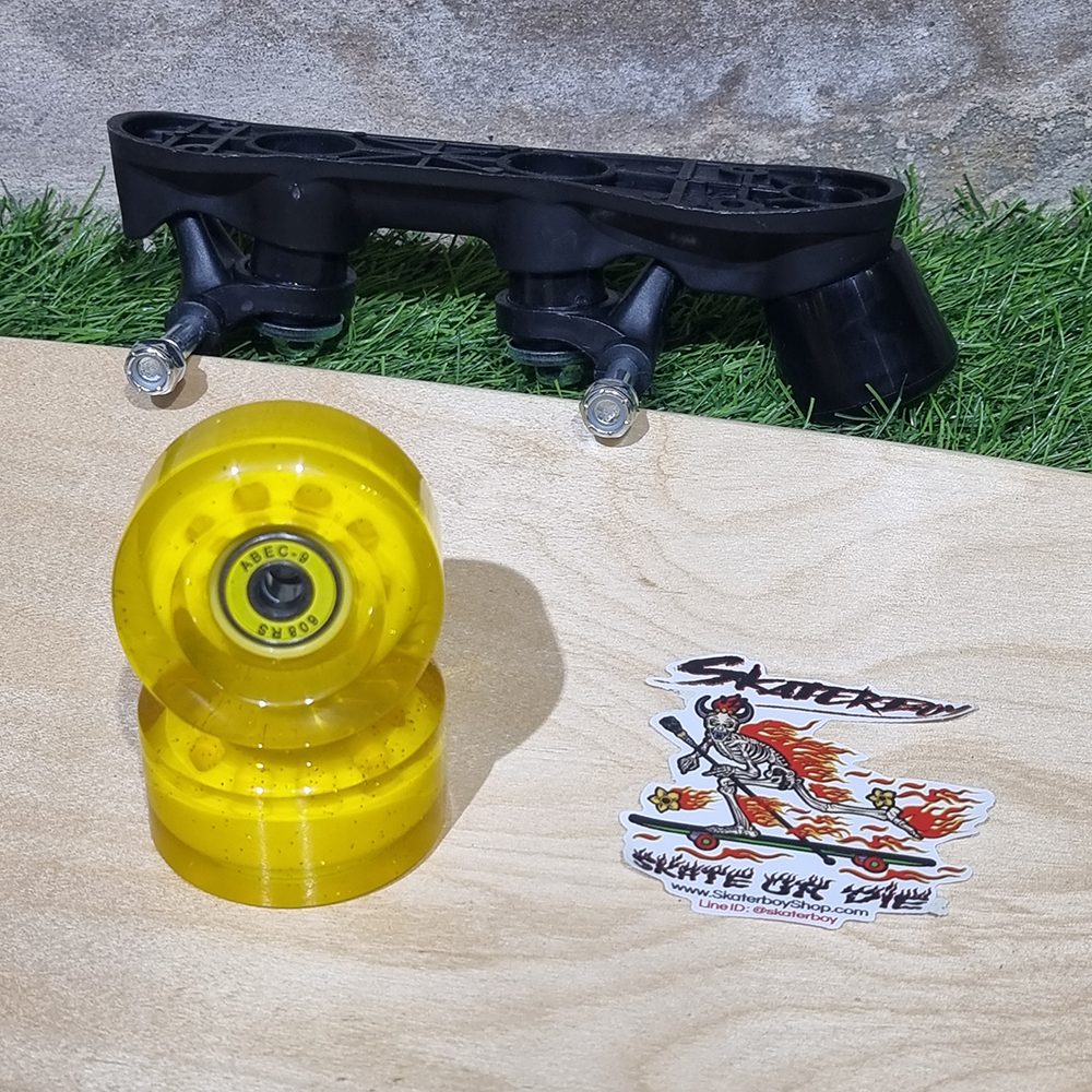 [0315] ล้อ Roller Skate พร้อมลูกปืน 58x32 82A มีกากเพชร วิบวับ