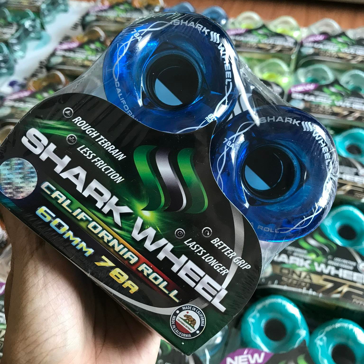 [0316][US] ล้อ shark wheel ขนาด 60mm ความแข็ง 78A ล้อดีดหิน ทางขรุขระ