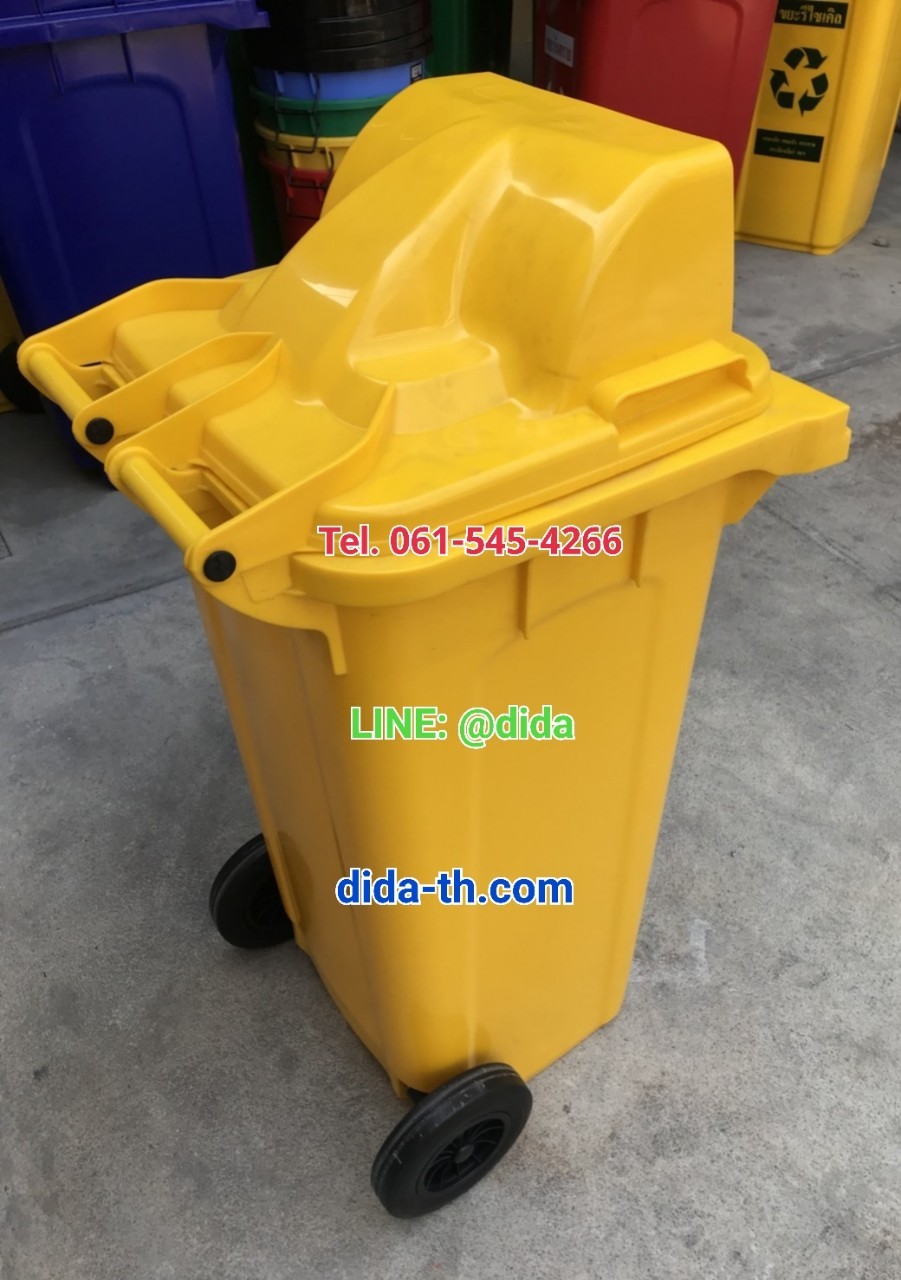 ถังขยะเทศบาล ใบใหญ่พร้อมล้อเข็น 240 ลิตรฝา1ช่องทิ้ง