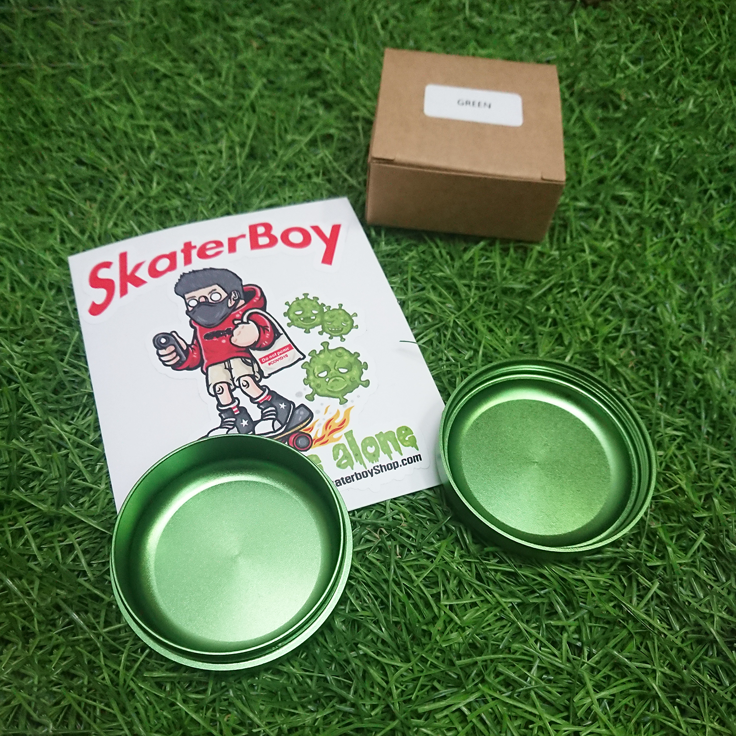 [1003] กล่องเก็บสมุนไพร กลม 2ขนาด Aluminum กันชื้น กันฝุ่น เก็บยา