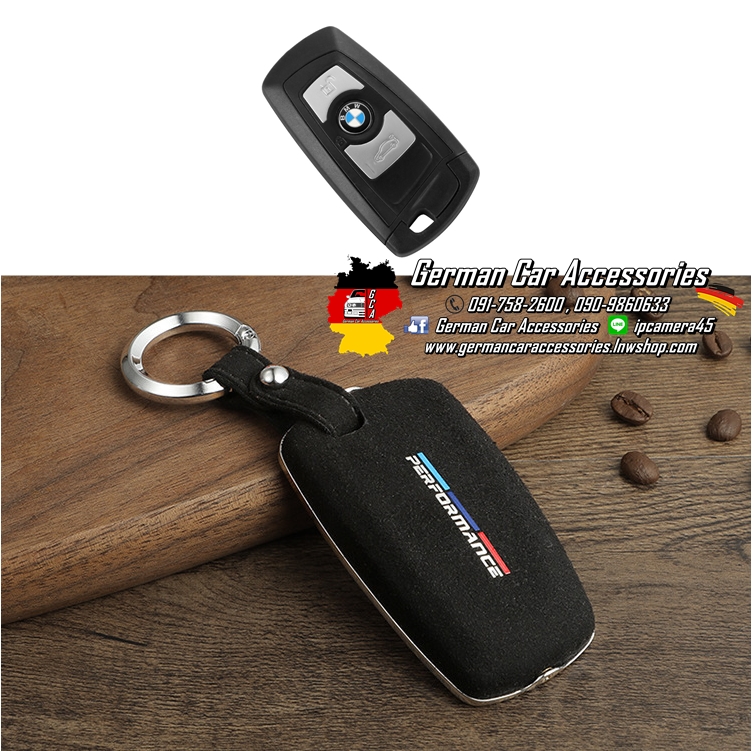 เคสกุญแจทรงF Series BMW หนังกลับสีดำ