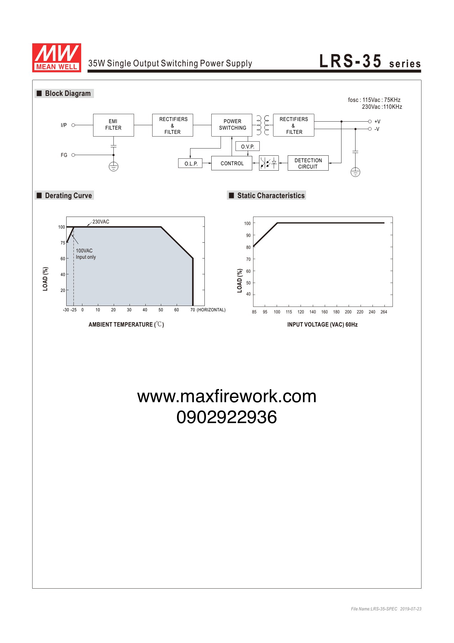 “Mean well” LRS-50. Enclosed- Enclosed Switching Power Supply