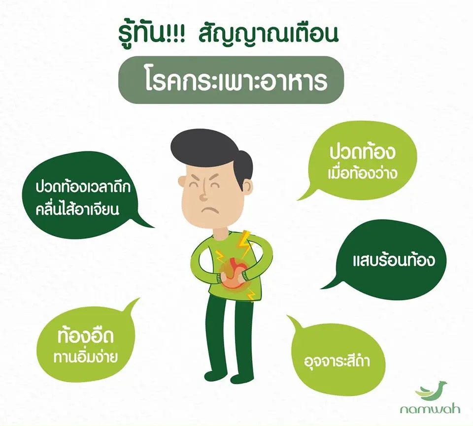 รู้ทัน‼ สัญญาณเตือนโรคกระเพาะอาหาร - namwahpowder.com