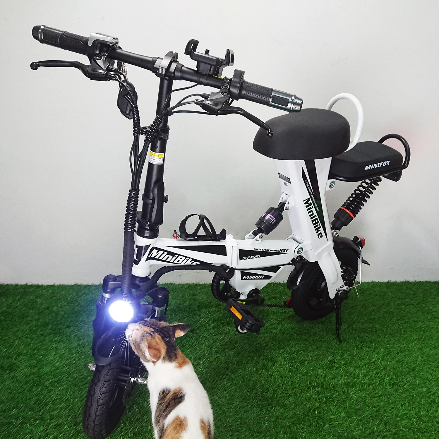 [0801] จักรยานไฟฟ้า รุ่น Mini 2ที่นั้ง พร้อมไฟเบรก แบต 48V รับประกัน6เดือน มี 3 สี ดำ แดง ขาว