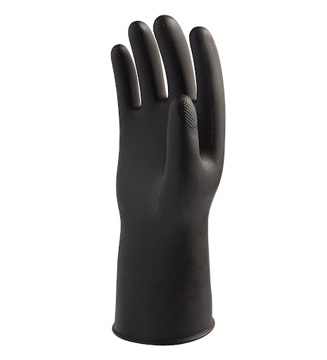 [ยกโหล 12 คู่] HHG04 ถุงมือแม่บ้าน ยาว 12 นิ้ว บรรจุ ฝ่ามือหยาบแบบรังผึ้ง มีซับใน