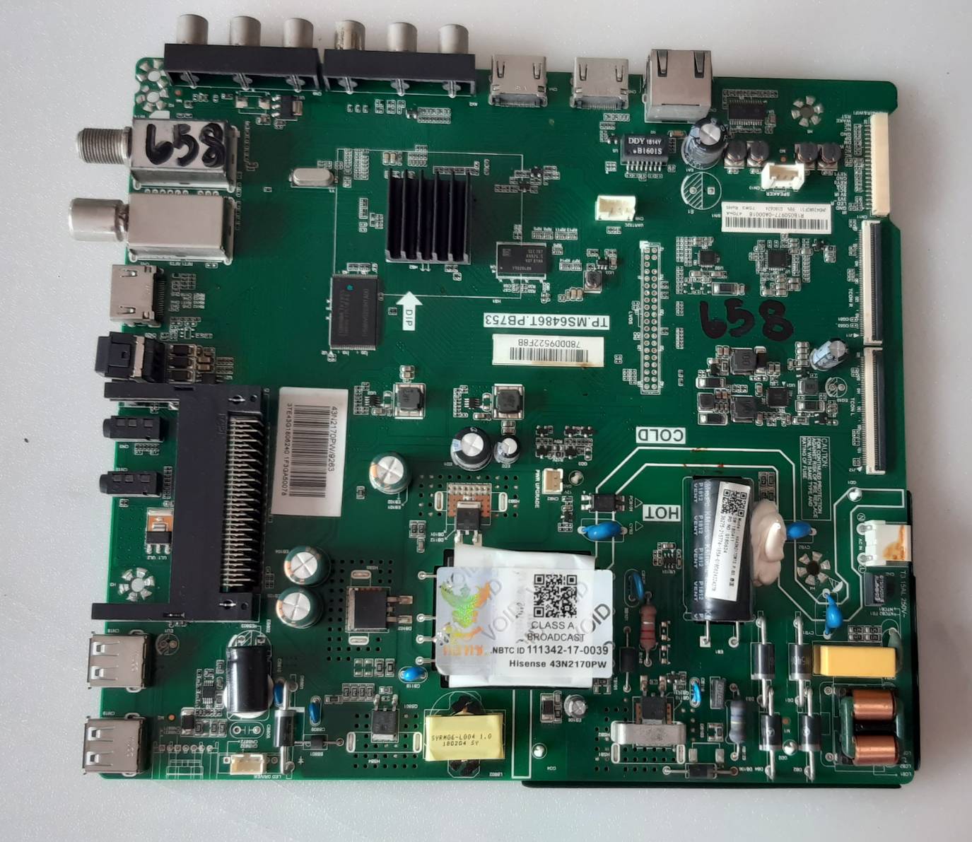 อันที่ 658 Hisense 43N2170PW ซีสเตร็ม TP.MS6486T.PB753 ดีเทสแล้ว