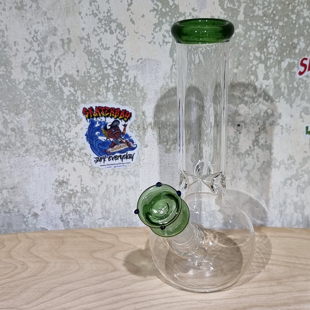 [1004] หลอดแก้ว ท่อน้ำน้ำ water pipe สูง 9.5นิ้ว รู14mm ยาว7cm ทรงอ้วน ทรงผอม