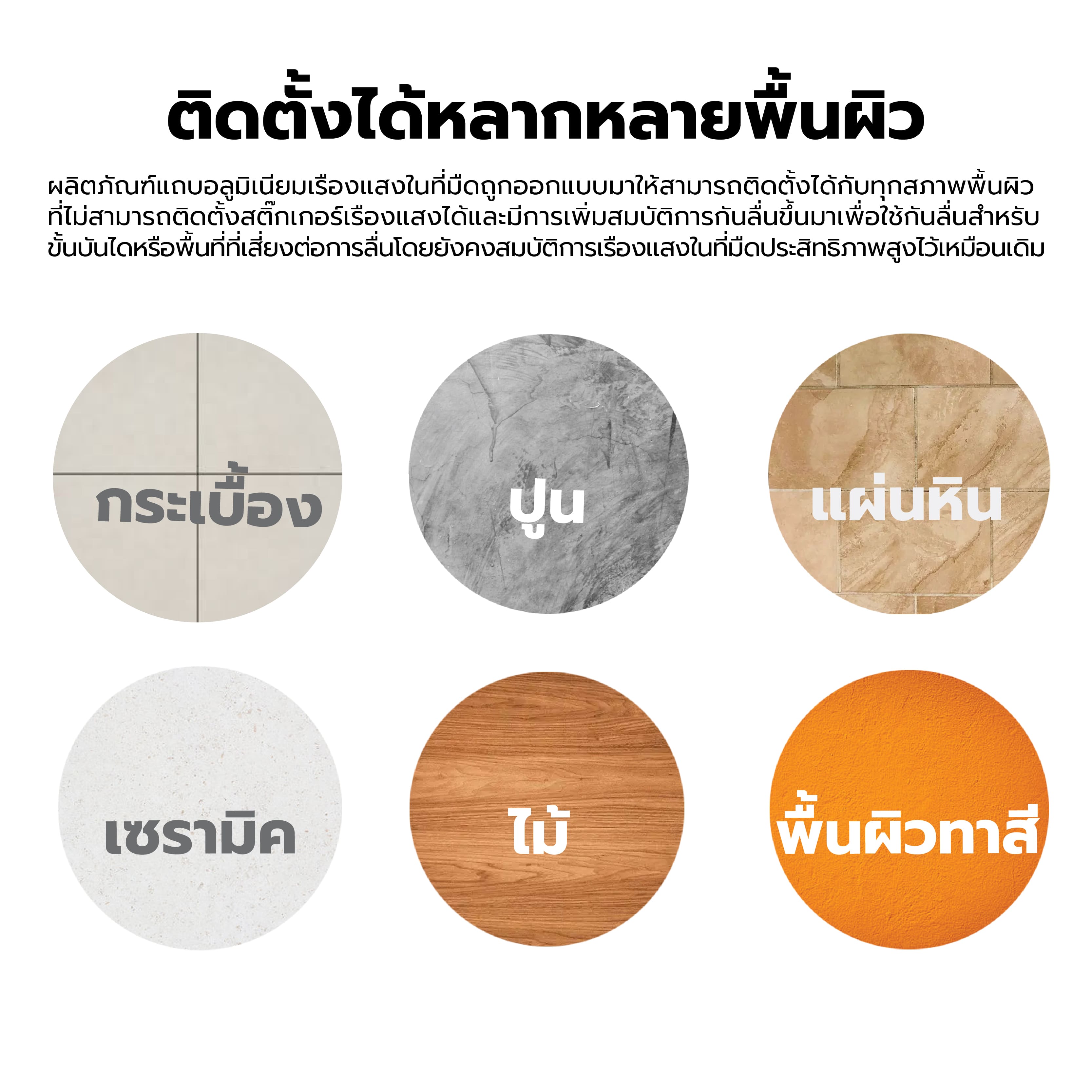 (มาใหม่) LumiGLOW แถบอลูมิเนียมเรืองแสงกันลื่น Aluminum Glow Strip แบบเส้น และแบบฉาก