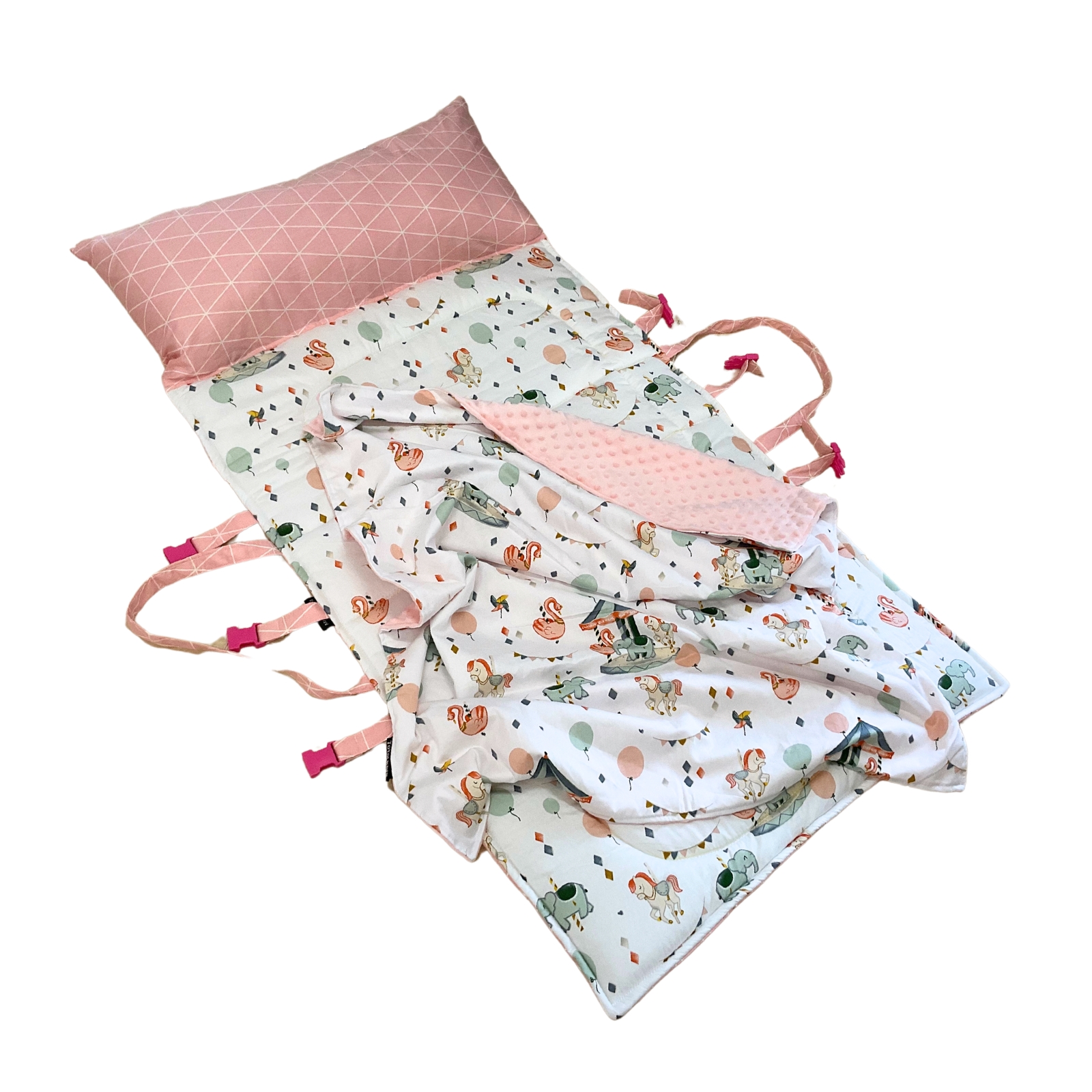 ที่นอนอนุบาล ที่นอนพกพา รุ่น cozy ซักทั้งชิ้น หมอนยาวเย็บติดตัวที่นอน