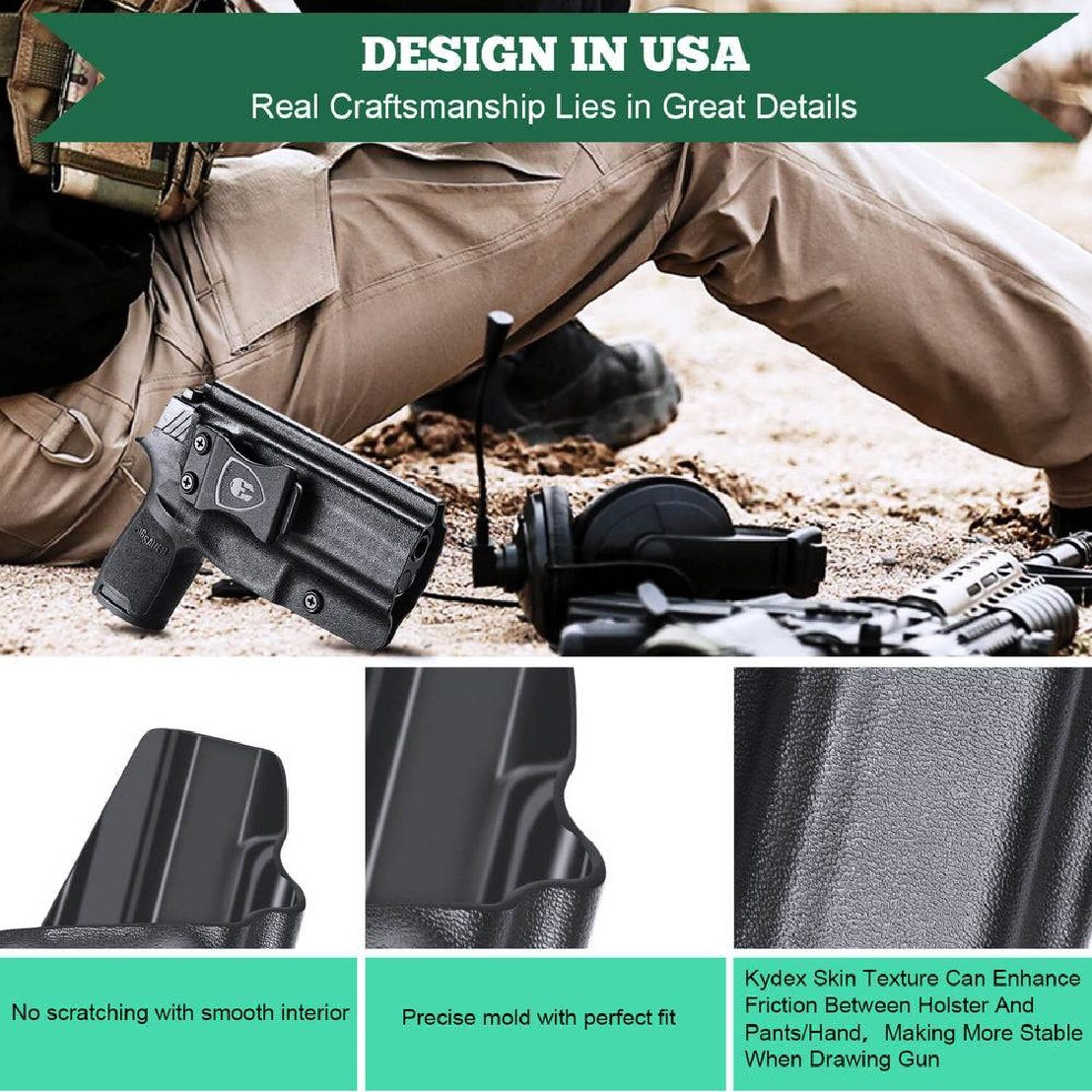 ซองปืนพกใน Kydex Sig Sauer P320 ( Warriorland ) (Serie B) (K0500)