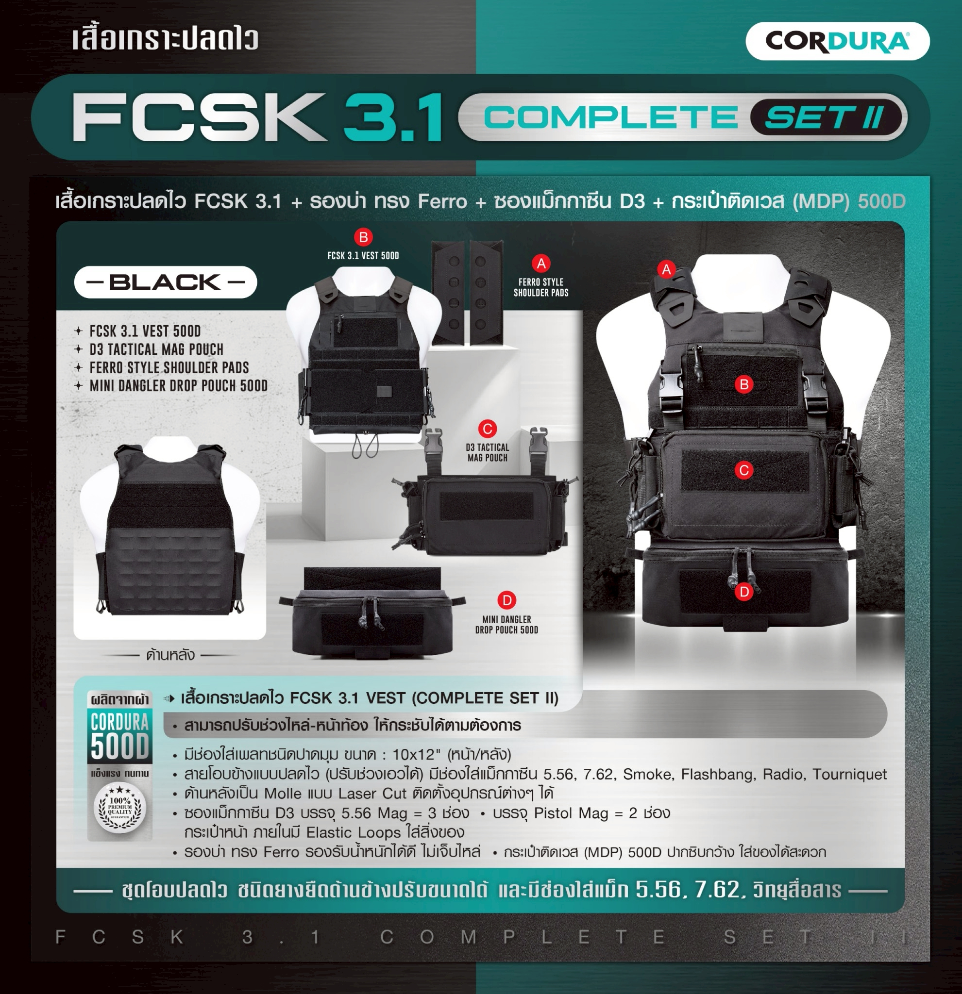เสื้อเกราะปลดไว FCSK 3.1 VEST ( COMPLETE SET II ) (K2540)