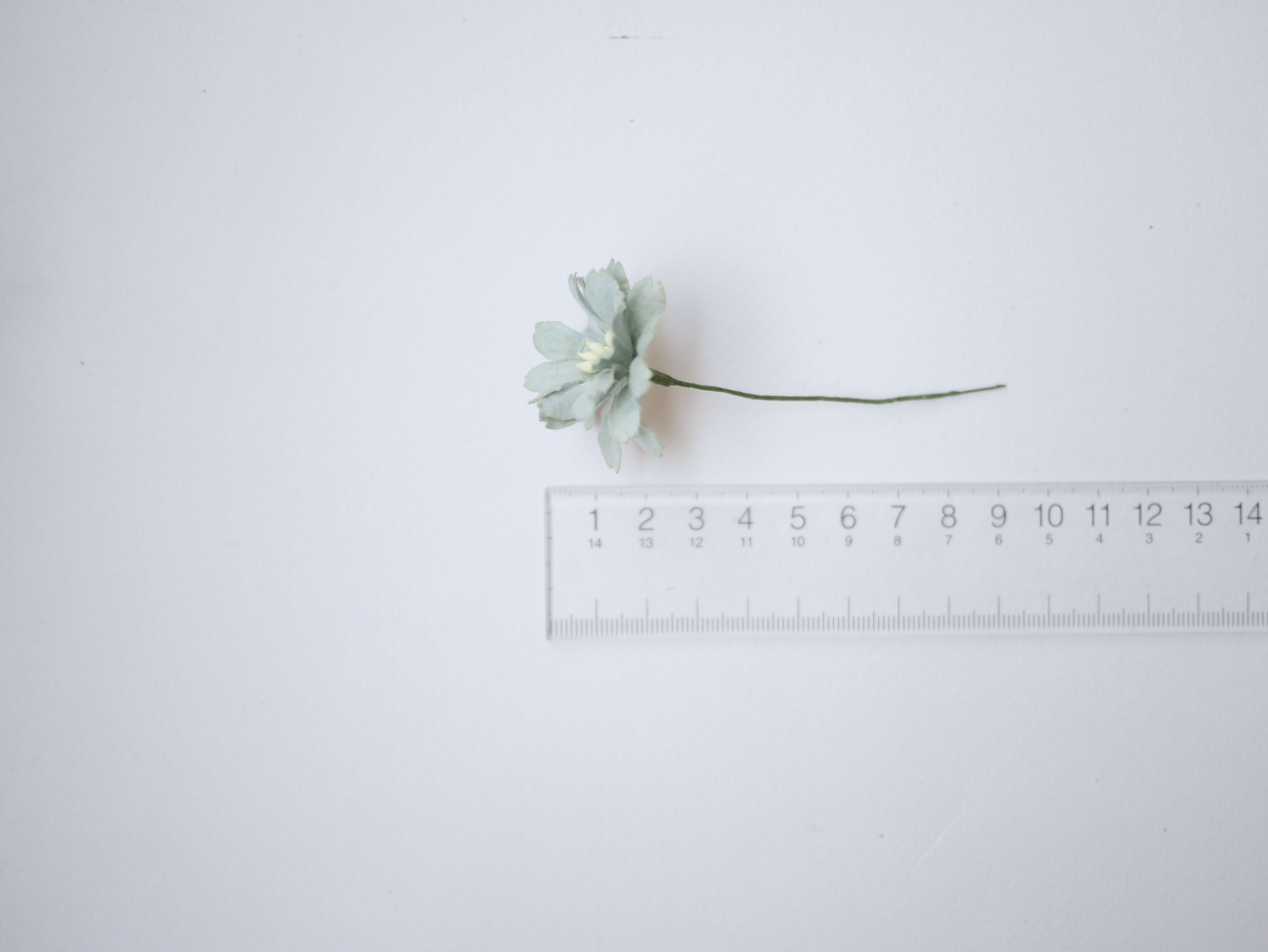 ดอกไม้กระดาษสา ดอกไม้ประดิษฐ์จากกระดาษสา ดอกไม้กระดาษสาขายส่ง ดอกไม้ประดิษฐ์ ดอกไม้ทำข้อมือเพื่อนเจ้าสาว ดอก daisy ขนาด 3.5 cm. จำนวน 25 ดอก สีเขียวตุ่น Paper Flower, 25 Daisy Flowers, pale green color, size 3.5 cm., ivory pollen