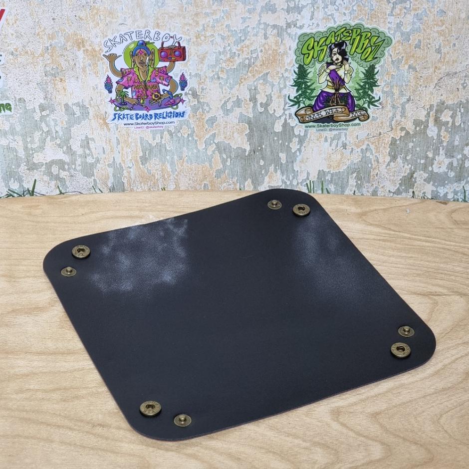 [1003] แผ่นหนัง ถาดรอง สมุนไพร ชา กาแฟ ขนาด 20cm เก็บง่าย พกพาสะดวก