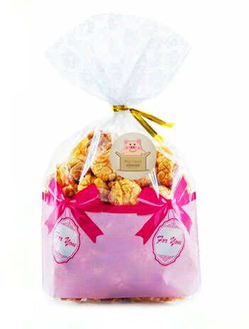 ถุงพลาสติกD.I.Y ผูกลวดสีชมพูแบบตั้งได้ ขนาด 13x19+5 cm. 50 ชิ้น 006028