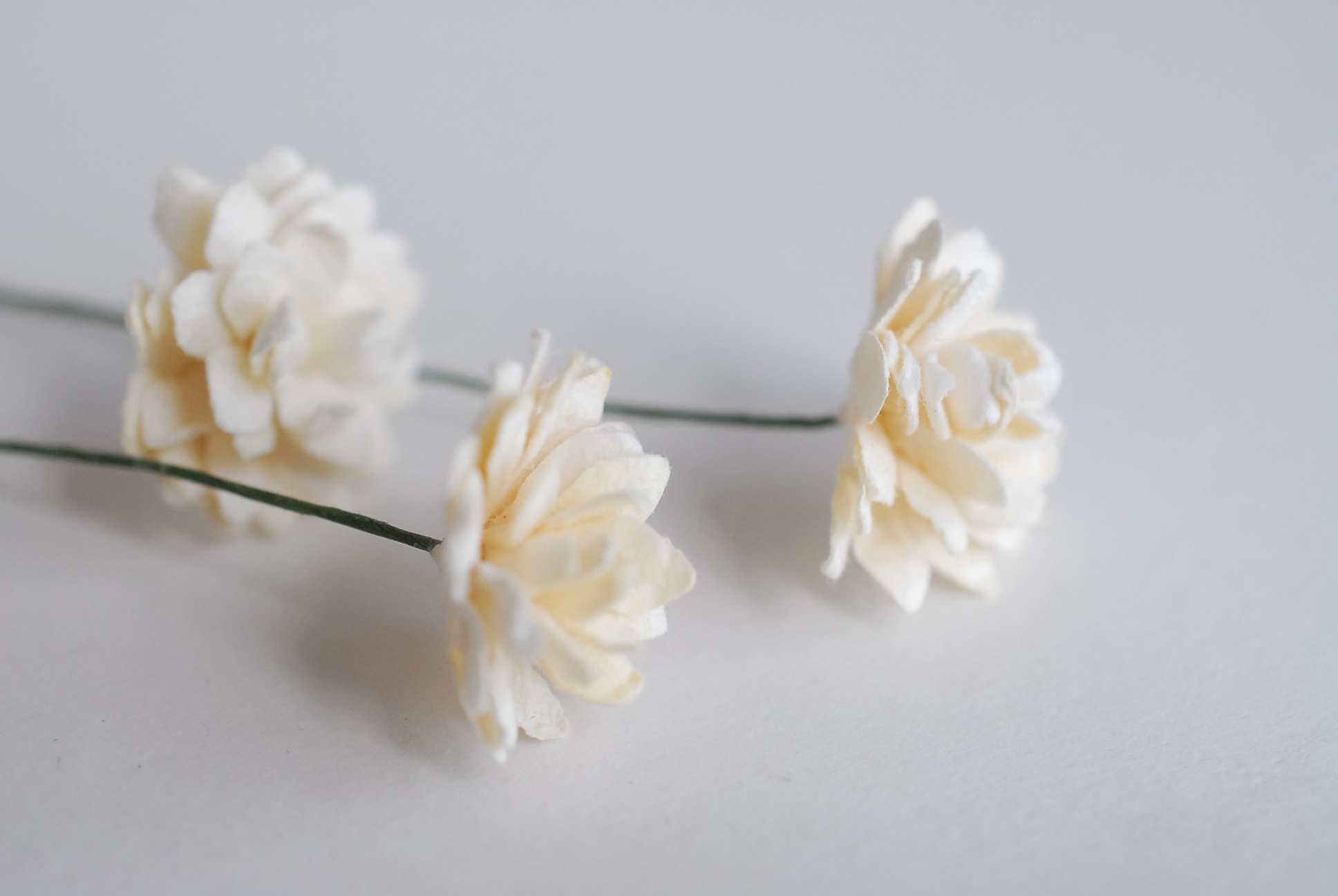 ดอกไม้ประดิษฐ์, ดอกไม้กระดาษสา, ดอก gypsophila, ดอกยิปโซ งานประดิษฐ์ตกแต่งของชำร่วย, ดอกไม้ทำพานพุ่ม,พานพวงมาลัย, พานรับไหว้, ขนาด 2 cm. สีครีม