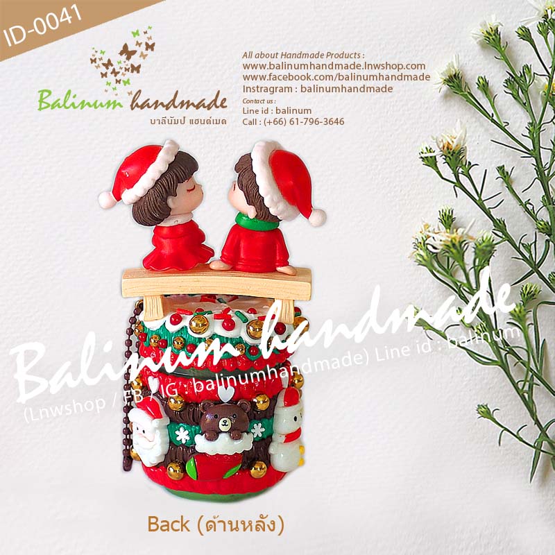 เคสยาดม Xmas DIY โมเดลคู่รัก ยาดมสมุนไพรตราหงส์ไทย (กระปุกสีเขียว 40g.) งานเคส DIY โดย บาลีนัมป์แฮนด์เมด เป็นงานเรซิ่นแท้100% เป็นยาดม/ตั้งโชว์ตกแต่งบ้าน/เป็นของสะสม ของขวัญ ของฝาก ของชำร่วย แดง,เขียว,น้ำตาล (Red,Green,Brown)