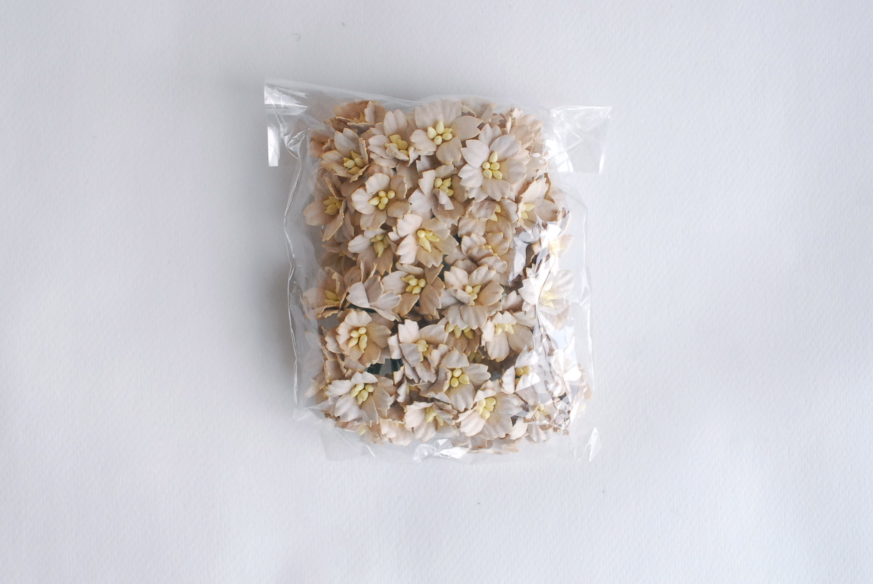 ดอกไม้กระดาษสา ดอกซากุระกระดาษ ขนาดเล็ก ดอกไม้กระดาษสาราคาส่ง ดอกไม้กระดาษสำหรับตกแต่งของชำร่วย งานแต่งงาน ทำช่อดอกไม้ติดอกเจ้าบ่าว ข้อมือดอกไม้เจ้าสาว ขนาด2.0 cm. 50 ดอก สีน้ำตาลอ่อนPaper flowers supplies: DIY wedding tools small Cherry blossom (Sakura)