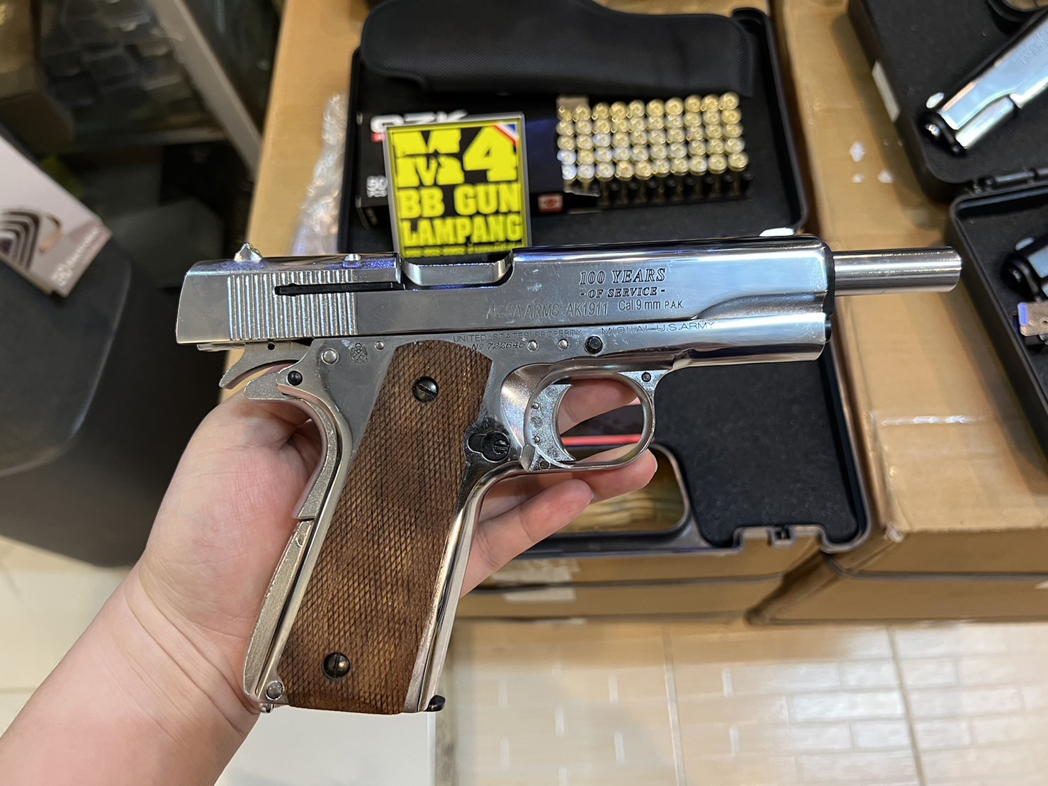 AKSA COLT 1911 ลาย Government สีเงินเงา