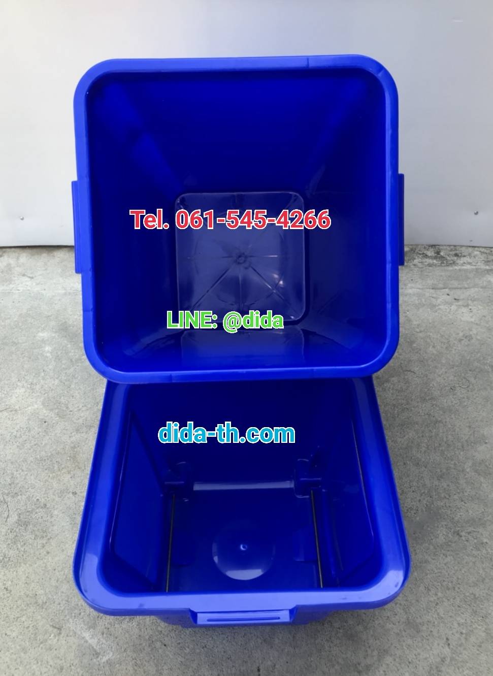 ถังขยะแยกประเภท ทรงเหลี่ยม 120 ลิตร พร้อมฝาครอบทรงสูง(ไม่มีล้อเข็น)