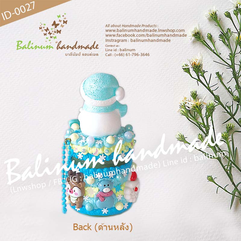 เคสยาดม Xmas DIY โมเดลสโนว์แมน ยาดมสมุนไพรตราหงส์ไทย (กระปุกสีเขียว 40g.) งานเคส DIY โดย บาลีนัมป์แฮนด์เมด เป็นงานเรซิ่นแท้100% เป็นยาดม/ตั้งโชว์ตกแต่งบ้าน/เป็นของสะสม ของขวัญ ของฝาก ของชำร่วย ฟ้า,ขาว,เหลือง (Blue,White,Yellow)