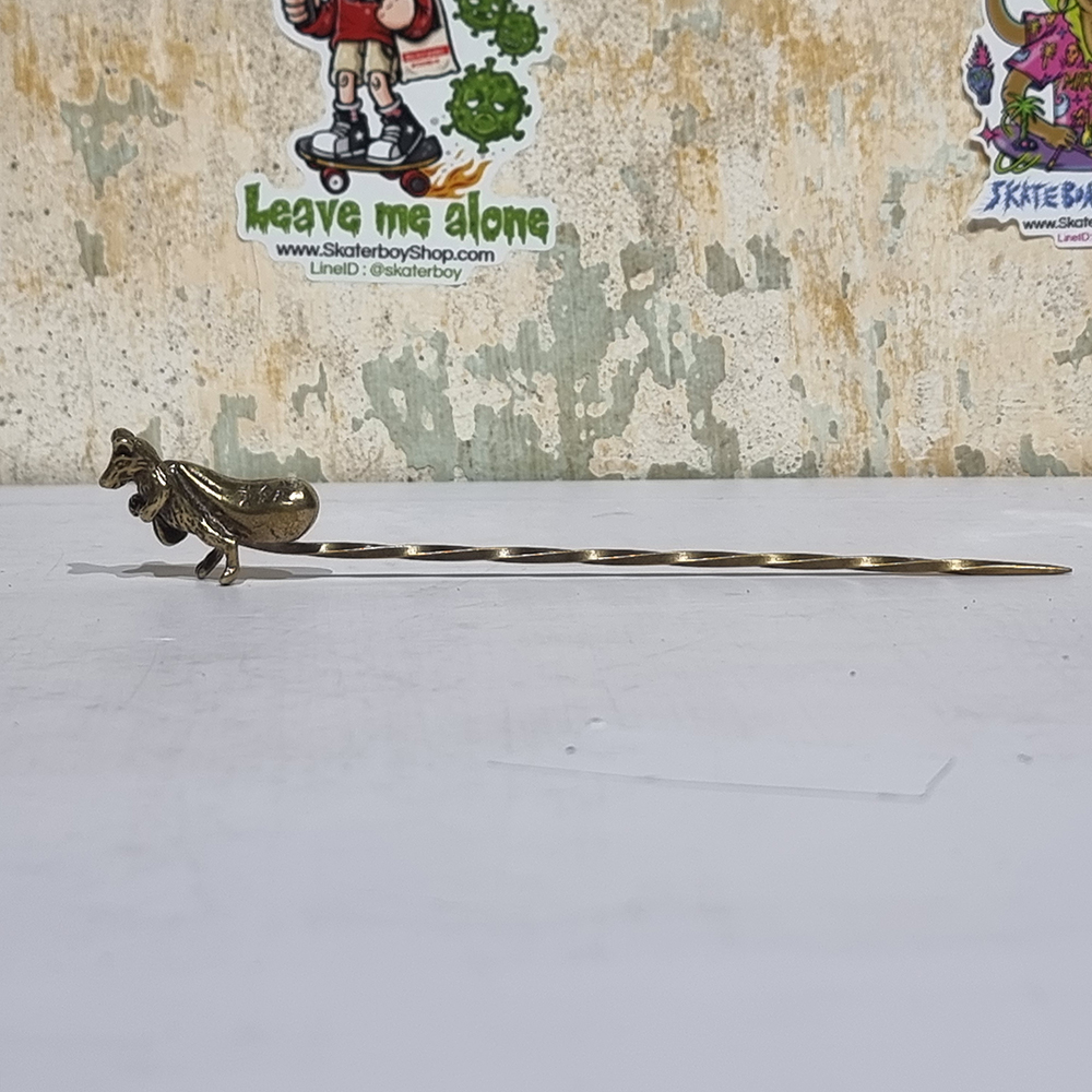 [1007] ไม้แยงทองเหลือง 12cm ลาย Vintage เข็มเกลียว cigar pass accessories smoking set