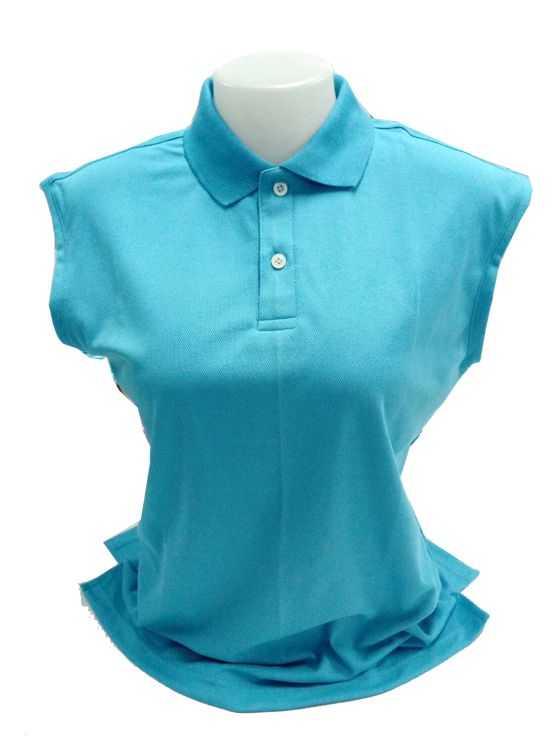 เสื้อโปโล แขนกุด สีฟ้า