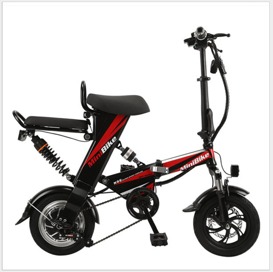 [0801] จักรยานไฟฟ้า รุ่น Mini 2ที่นั้ง พร้อมไฟเบรก แบต 48V รับประกัน6เดือน มี 3 สี ดำ แดง ขาว