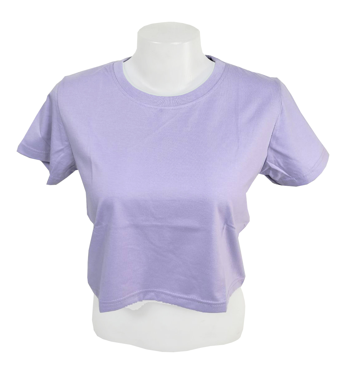 เสื้อยืดทรงครอป สีม่วงอ่อน พร้อมส่ง