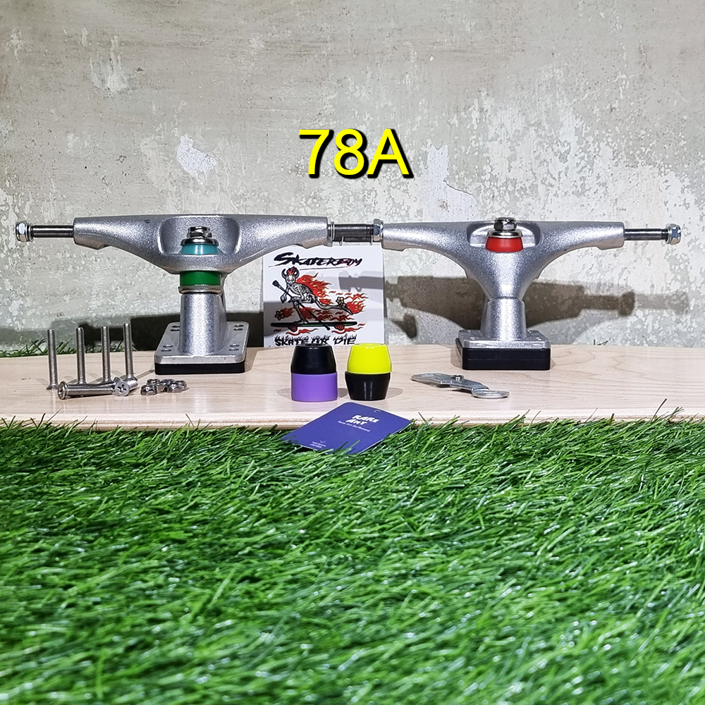 [0306] Surf truck (short spring). Can be fully turned. Bolt holes are threaded. Width 6.25 inches, height 2.5 inches. Great value.