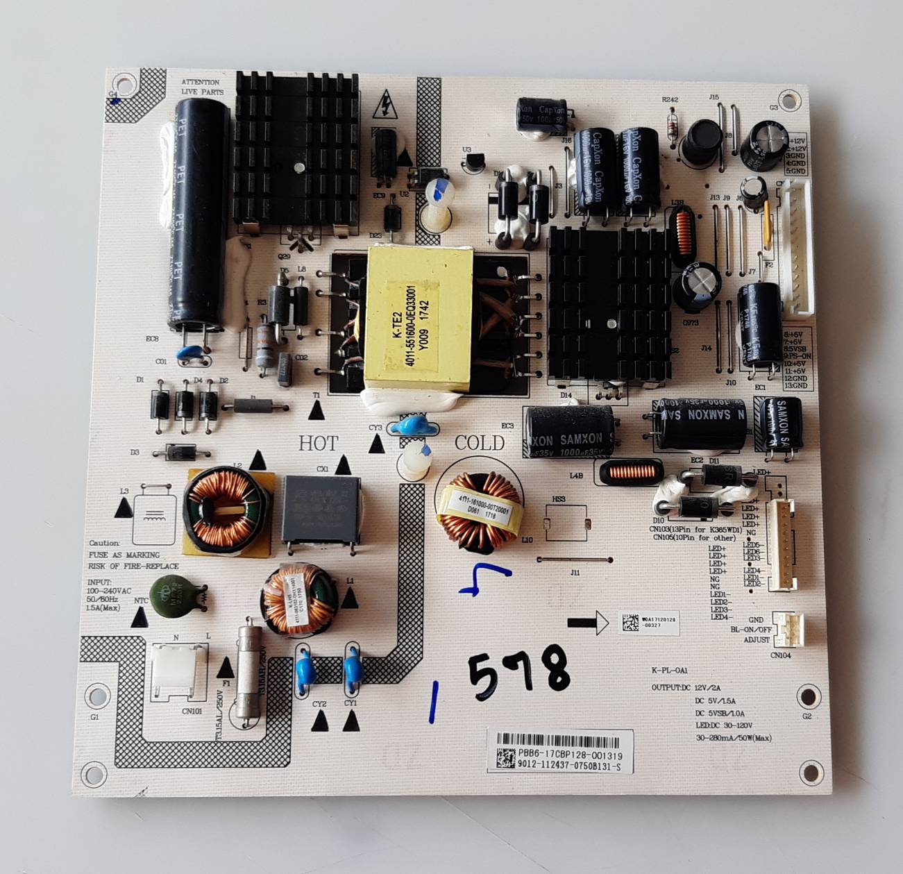อันที่ 578 PHILIPS 43PFT6100S ซัฟฟลาย PBB6-17CBP128-000253 ดีเทสแล้ว