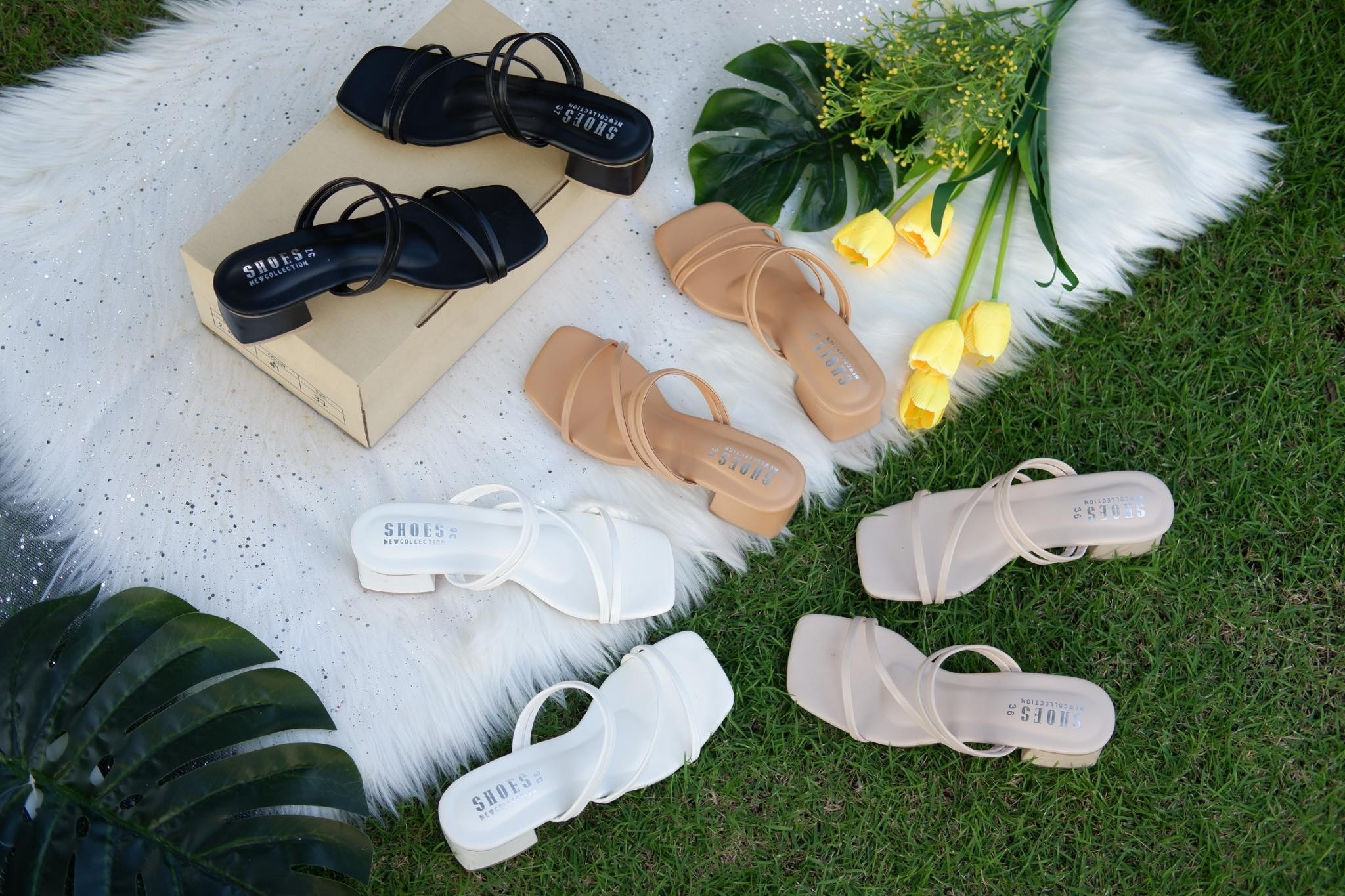 SH014-สู้นสูง1.5นิ้ว-4สายไขว้4สี