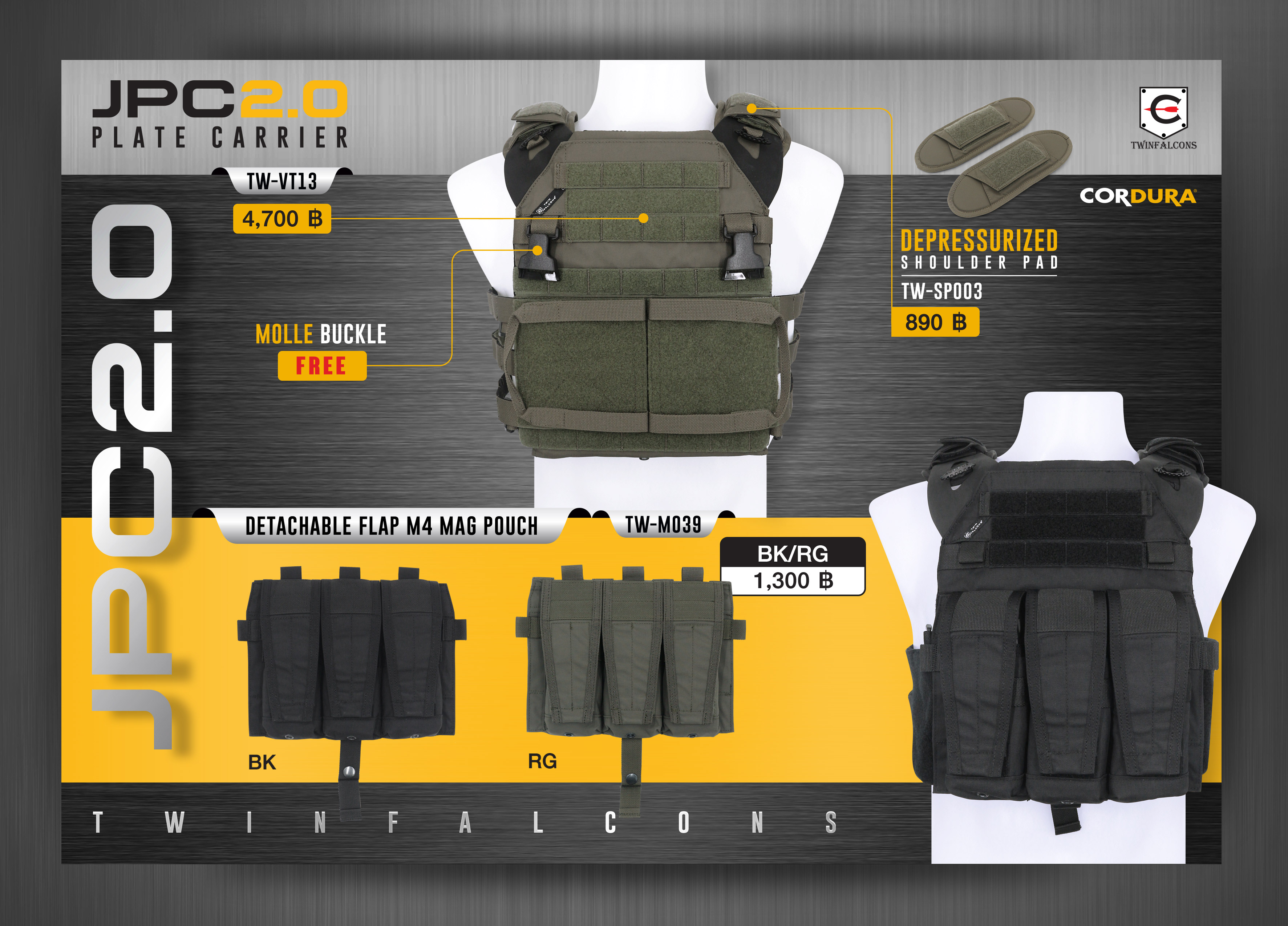 เสื้อเกราะ JPC 2.0 Plate Carrier / รองบ่า / ซองแม็กกาซีน (Twinfalcons )