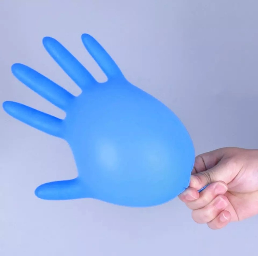 [ยกลัง 10 กล่อง] VBL50 ถุงมือไวนิลผสมไนไตร สีฟ้า ไม่มีแป้ง ยาว 9 นิ้ว หนา 4 มิล หนัก 5 กรัม (100ชิ้น/กล่อง) แบรนด์ ดุราเซฟ