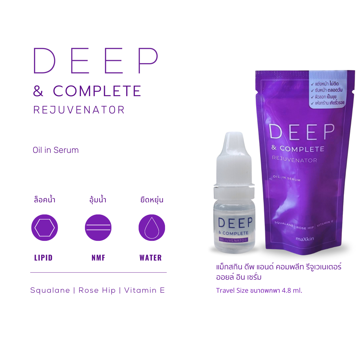 maXkin Deep & Complete Rejuvenator (แม็กสกิน ดีพ แอนด์ คอมพลีท รีจูวีเนเตอร์) ขนาด 4.8 ml.