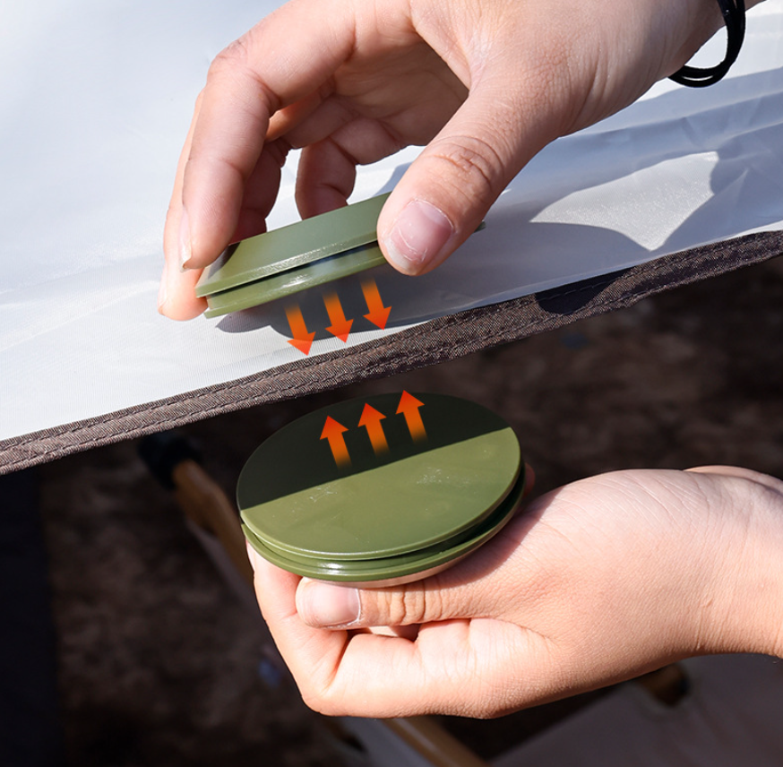 [0901] แผ่นแม่เหล็ก ตะขออเนกประสงค์ ติดผ้าได้ทุกที่ มีเกลียวติดเสากล้อง ผ้าใบ ฟลายชีท ภายในเต้นท์ ห้อยไฟ ทิชชู่