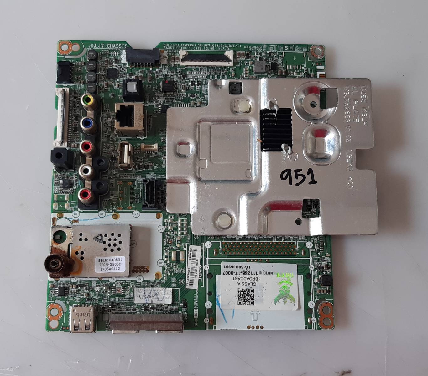 อันที่ 951 LG 60UJ630T ซีสเตร็ม EAX67166104 ดีเทสแล้ว