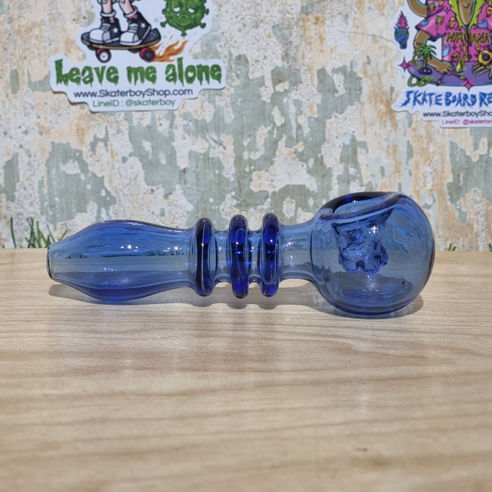 [1006] Glass pipe พกพา กรองดอกไม้ หลายรู มีโบว 2แบบ กระโหลก บอลระบายความร้อน