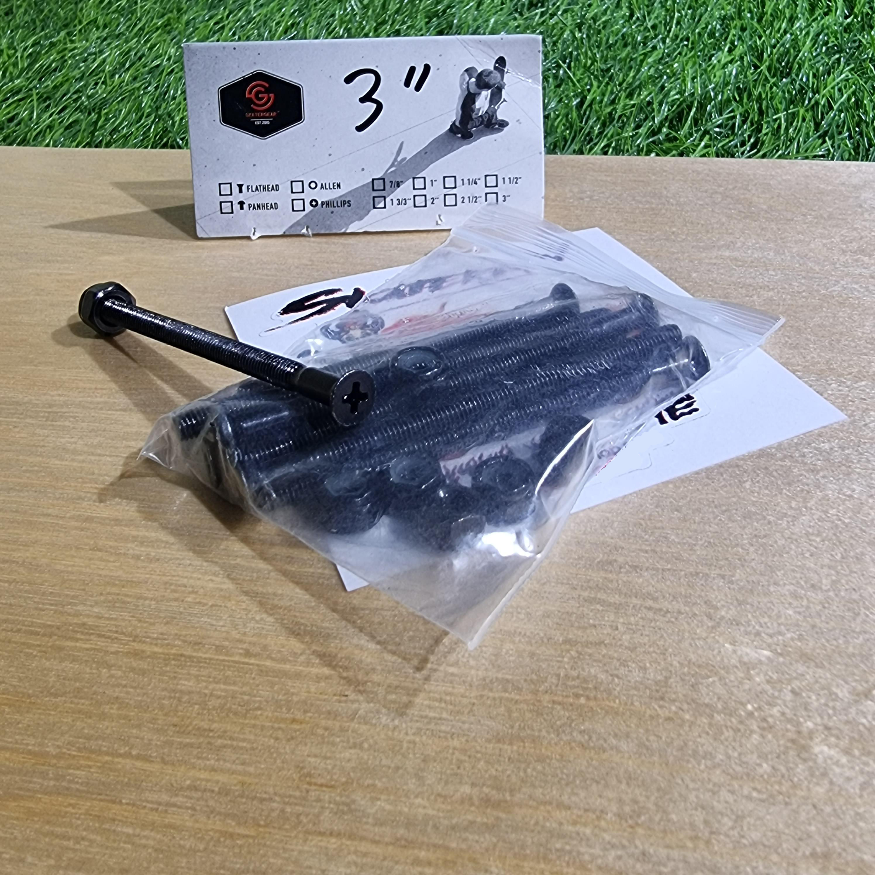 [0309] น็อตดำยึดทรัค มีบ่าไม่กินไม้ ยาว 1.5" 1.75" 2" 2.5" 3" เกรดดี