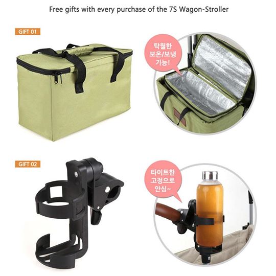 กระเป๋าเก็บความร้อน-เย็น 6 ชมพร้อมที่วางเเก้ว สำหรับรถเข็น keenz 7S wagon