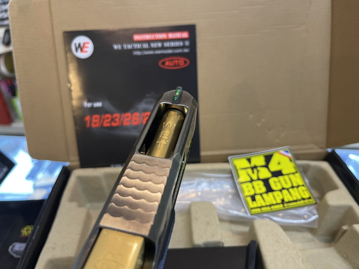 WE - Glock 35 G-Force T1 เฟรมดำ สไลด์เงิน ท่อทอง