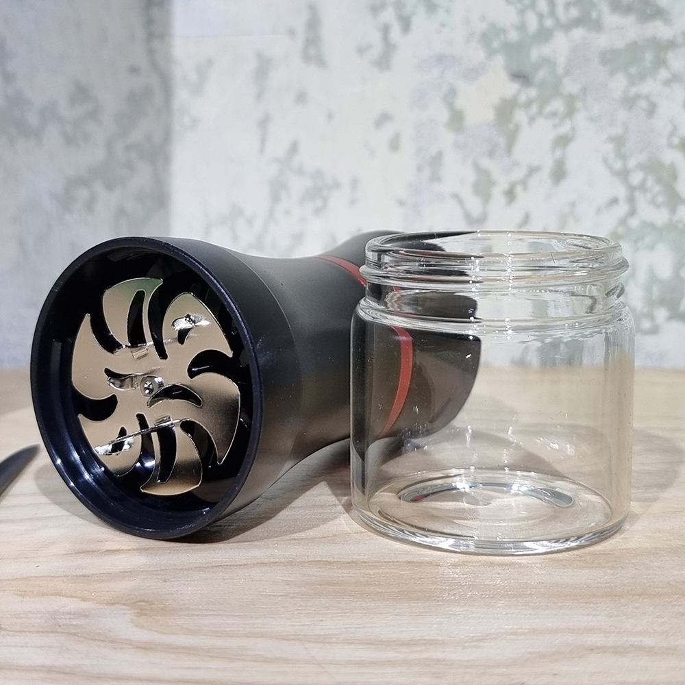 [1002] Electric Grinder เครื่องบดสมุนไพร USB แรงดี ใบมีดคม โหลแก้ว ที่เก็บสำรอง ที่บดสมุนไพร