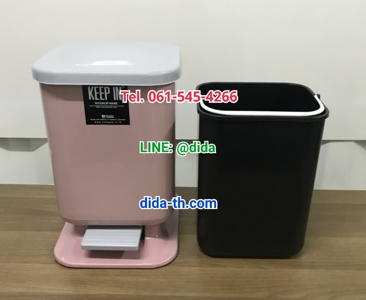 ถังขยะเท้าเหยียบ ทรงเหลี่ยม 10 ลิตร