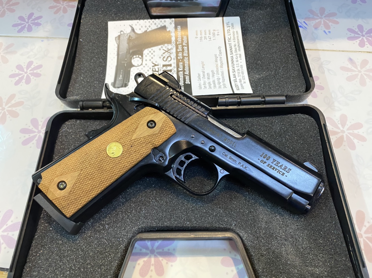 KUZEY M1911 ลาย Government ลำกล้อง 4" ดำ