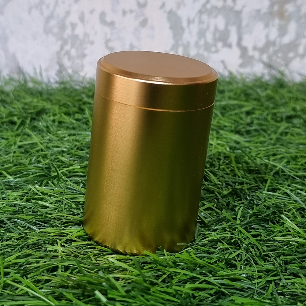 [1003] กล่องเก็บสมุนไพร กลม 2ขนาด Aluminum กันชื้น กันฝุ่น เก็บยา