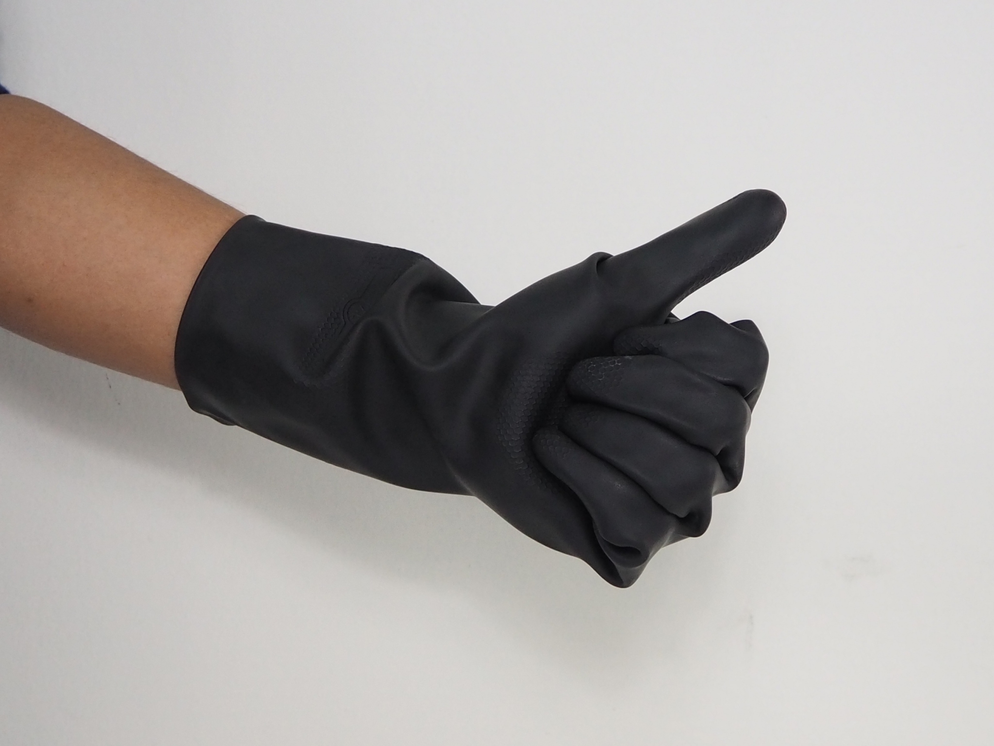 [ยกโหล 12 คู่] HHG04 ถุงมือแม่บ้าน ยาว 12 นิ้ว บรรจุ ฝ่ามือหยาบแบบรังผึ้ง มีซับใน