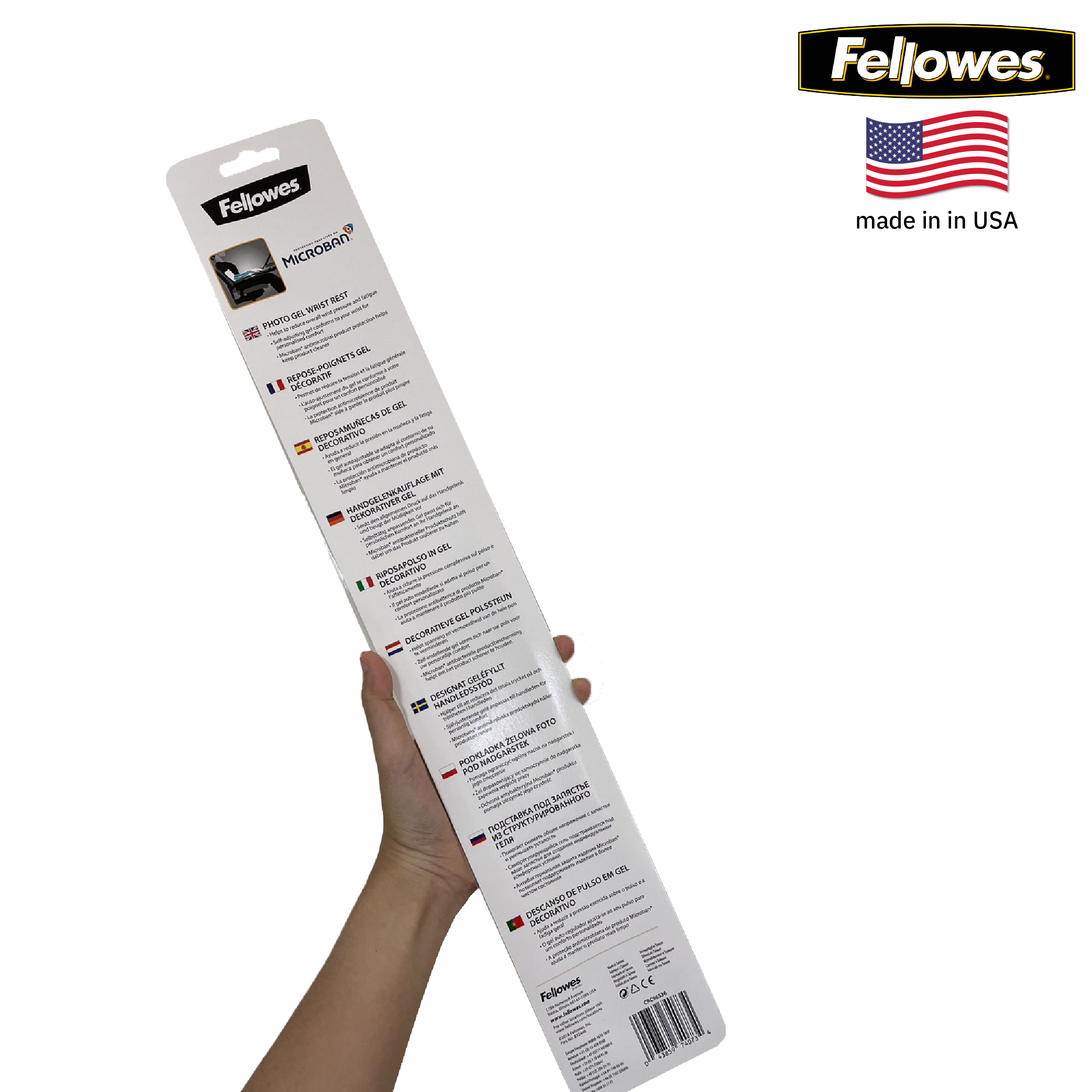 แท่นเจลรองข้อมือเพื่อสุขภาพ สำหรับคีย์บอร์ด เฟลโล่วส์ Keyboard Wrist Support – Chevron